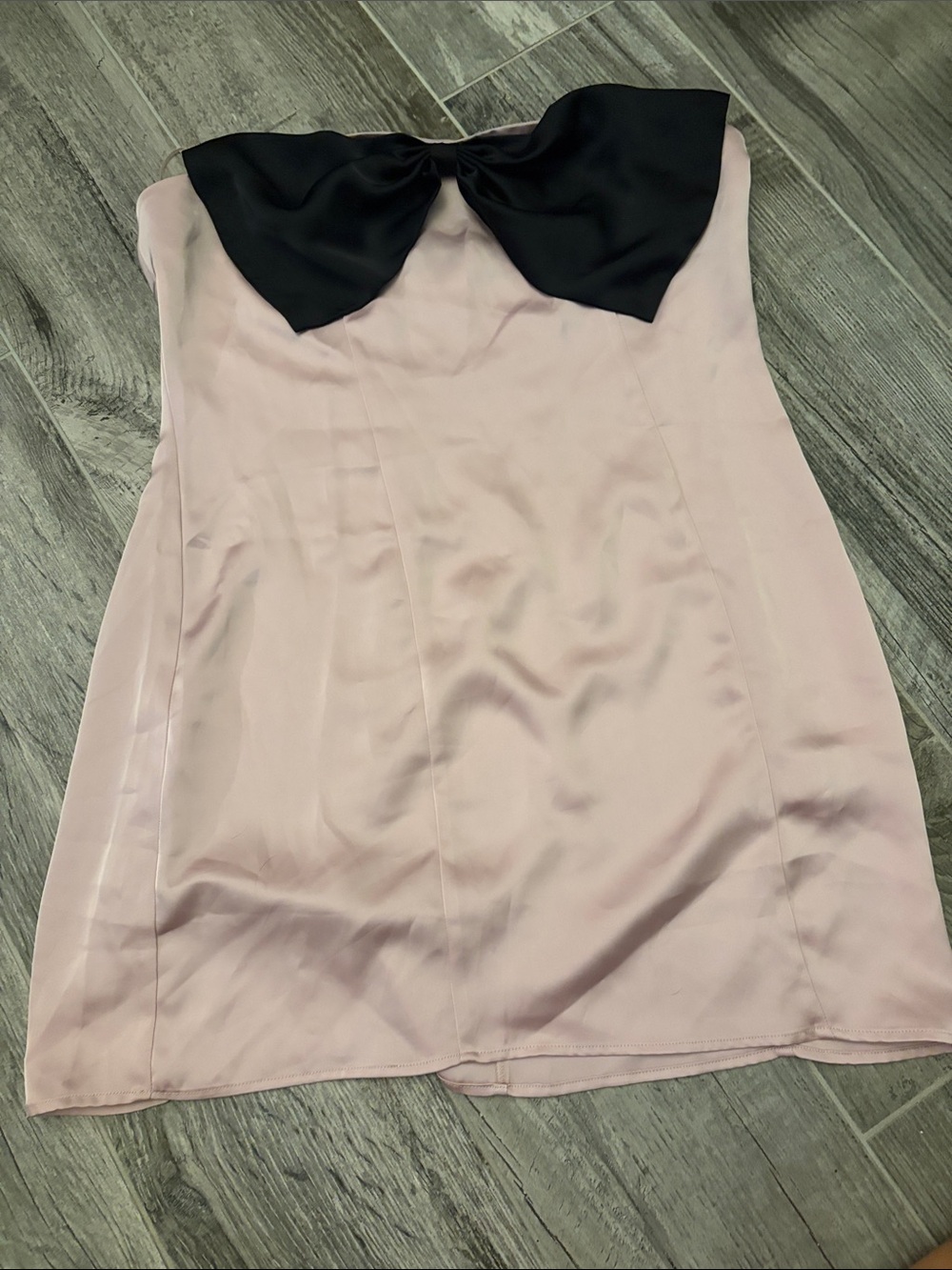 Princess Polly Pink Strapless Mini Dress with Black Bow